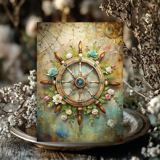 Wasserfarben Vintages Seehuhruder Seidenpapier