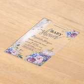 Wasserfarben-Violet-Pumpkins Blume Kinderdusche Acryleinladungen (Ablage )