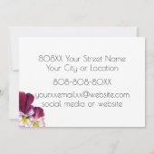 Wasserfarben-Violetten auf Weiß Einladung (Rückseite)