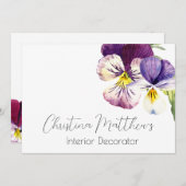 Wasserfarben-Violetten auf Weiß Einladung (Vorne/Hinten)