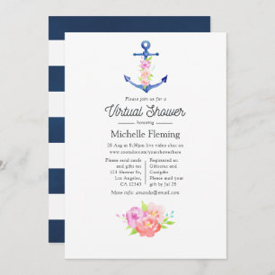 Wasserfarben-Virtual-Baby-Dusche Einladung