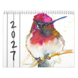 Wasserfarben-Vögel-Wandkalender 2027 Kalender