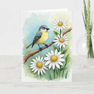 Wasserfarben-Vogel-Zweigkarte Karte