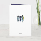 Wasserfarben-Vogelfedern Custom Vatertag Karte (Rückseite)