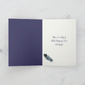 Wasserfarben-Vogelfedern Custom Vatertag Karte (Innenseite)