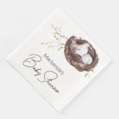 Wasserfarben-Vogelnest und Eierdusche Serviette (Ecke)