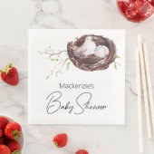 Wasserfarben-Vogelnest und Eierdusche Serviette (Beispiel)