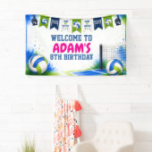 Wasserfarben-Volleyball-Geburtstagsbanner Banner (Insitu)