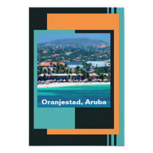 Wasserfarben von Oranjestad, Aruba Fotodruck