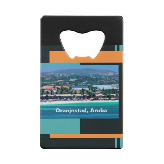 Wasserfarben von Oranjestad, Aruba Geldbeutel Flaschenöffner (Vorderseite)