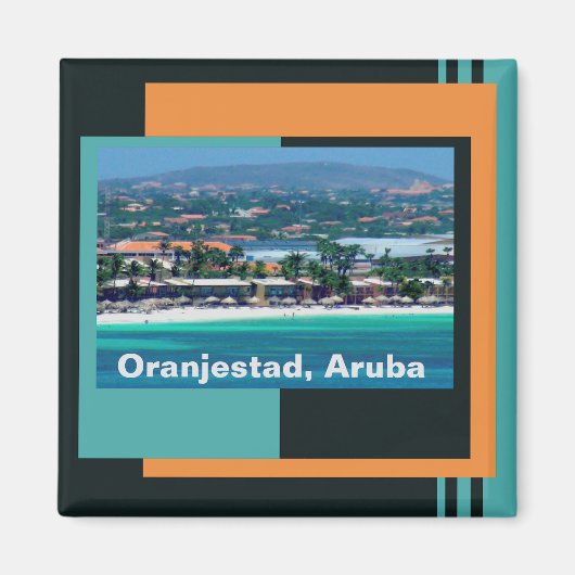 Wasserfarben von Oranjestad, Aruba Magnet (Vorne)