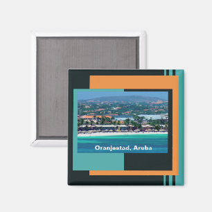 Wasserfarben von Oranjestad, Aruba Magnet