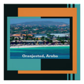 Wasserfarben von Oranjestad, Aruba Poster (Vorderseite)