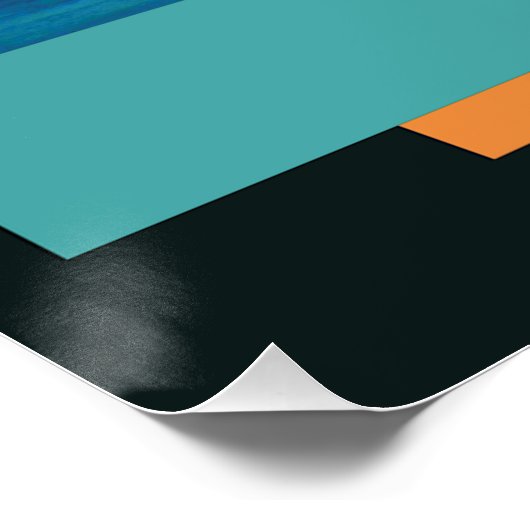 Wasserfarben von Oranjestad, Aruba Poster (Ecke)