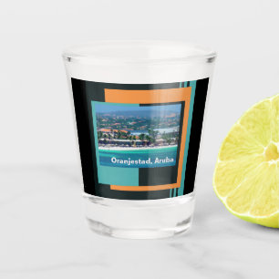 Wasserfarben von Oranjestad, Aruba Schnapsglas