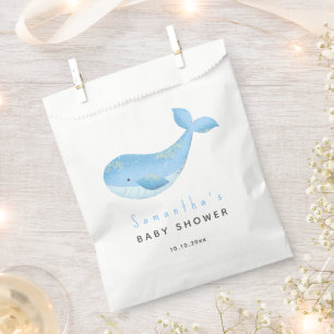 Wasserfarben-Wal-Baby-Party Geschenktütchen