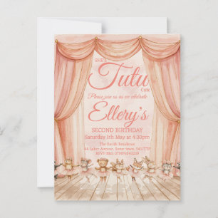 🦊🐰🩰 Wasserfarben-Wald-Ballerina-Einladungen Postkarte