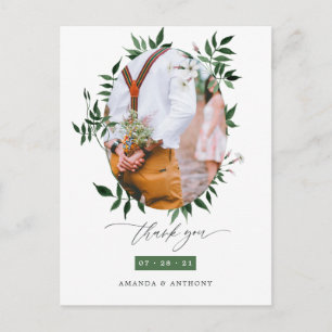Wasserfarben-Wald-Grün-Hochzeit-Danke Postkarte