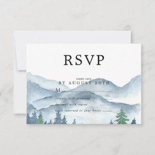 Wasserfarben-Wald-Hochzeit RSVP-Antwortkarte RSVP Karte