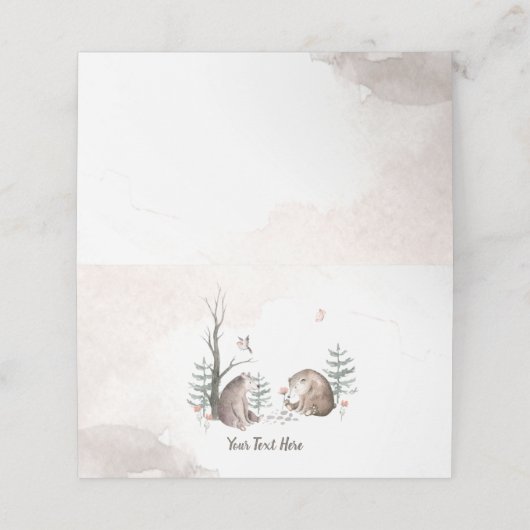 Wasserfarben-Walddusche Platzkarte (Außenseite Aufgefaltet)