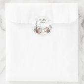 Wasserfarben-Walddusche Runder Aufkleber (Tasche)
