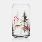 Wasserfarben-Waldhirsch-Weihnachten Dosenglas (Rückseite)