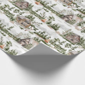 Wasserfarben-Waldmuster Geschenkpapier (Ecke)