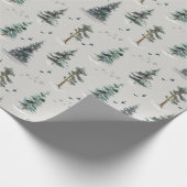 Wasserfarben-Waldmuster Geschenkpapier (Ecke)