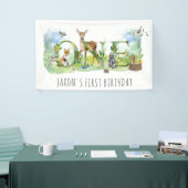 Wasserfarben Waldtiere 1. Geburtstag Banner (Messeveranstaltung)