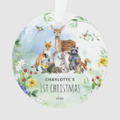 Wasserfarben Waldtiere 1. Weihnachten Ornament (Vorderseite)