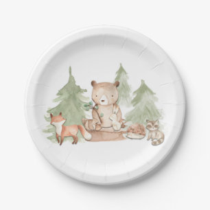 Wasserfarben-Waldtiere-Baby-Party Pappteller