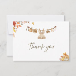 Wasserfarben-Wäsche Fall Boho Babydusche Dankeskarte