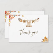 Wasserfarben-Wäsche Fall Boho Babydusche Dankeskarte (Vorne/Hinten)