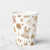 Wasserfarben-Wäsche Fall Boho Babydusche Pappbecher (Rückseite)