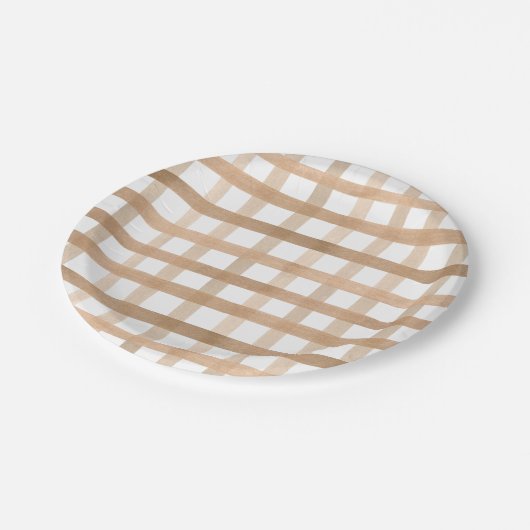 Wasserfarben-Wäsche Fall Boho Babydusche Pappteller (Schrägansicht)