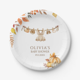 Wasserfarben-Wäsche Fall Boho Babydusche Pappteller
