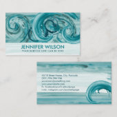 Wasserfarben Wash Ocean Wellen Abstrakt Visitenkarte (Vorne/Hinten)