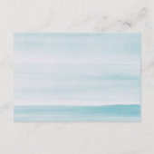 Wasserfarben Wasserblaue Hochzeit wünschenswert Begleitkarte (Rückseite)