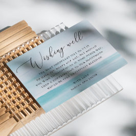 Wasserfarben Wasserblaue Hochzeit wünschenswert Begleitkarte