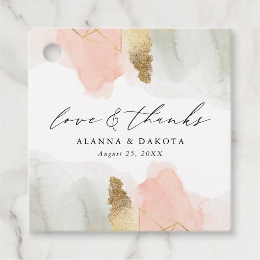 Wasserfarben Wasserfarbe Wasserfarbe geometrische Geschenkanhänger (Vorderseite)