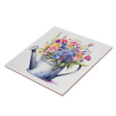 Wasserfarben Wasserkocher Dose mit Garten Blume Fliese (Seite)
