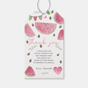 Wasserfarben-Wassermelonen-Geburtstagsfeier Danke Geschenkanhänger