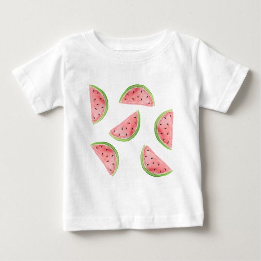 Wasserfarben-Wassermelonen-Scheiben Baby T-shirt (Vorderseite)