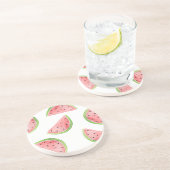 Wasserfarben-Wassermelonen-Scheiben Untersetzer (Seite)