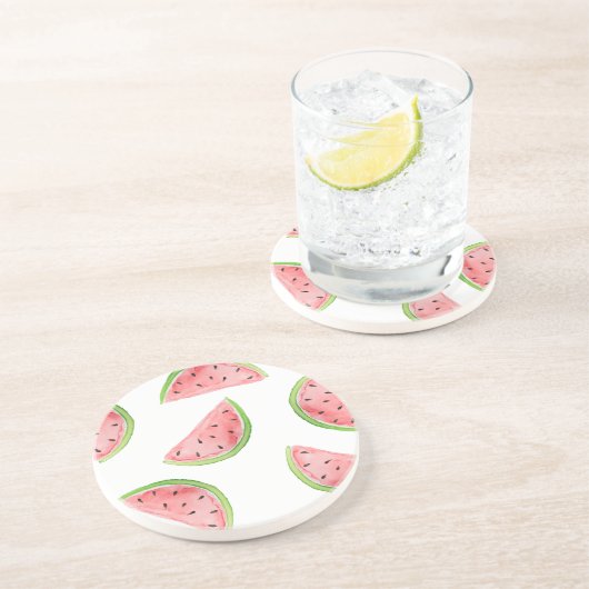 Wasserfarben-Wassermelonen-Scheiben Untersetzer (Seite)