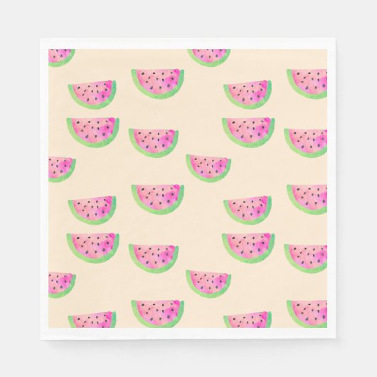 Wasserfarben Wassermelonen Serviette (Vorderseite)
