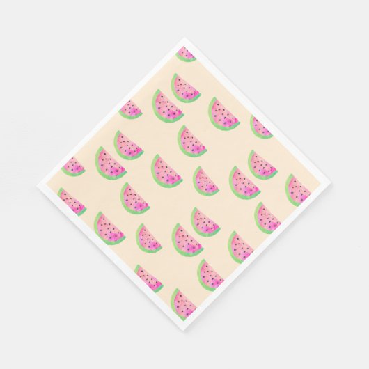 Wasserfarben Wassermelonen Serviette (Ecke)