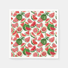Wasserfarben-Wassermelonen-Servietten – Sommerpart