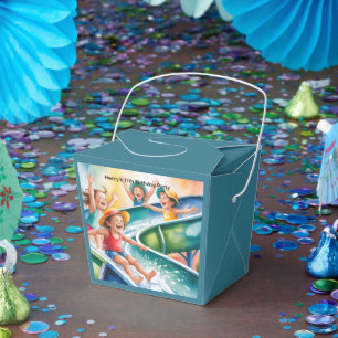 Wasserfarben-Wasserrutsche-Kinder-Geburtstagsfeier Geschenkschachtel