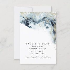 Wasserfarben Waves Minimalistisches Foto Save the  Einladung